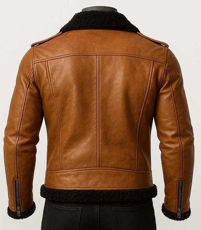 Brown Leather Aviator Jacket