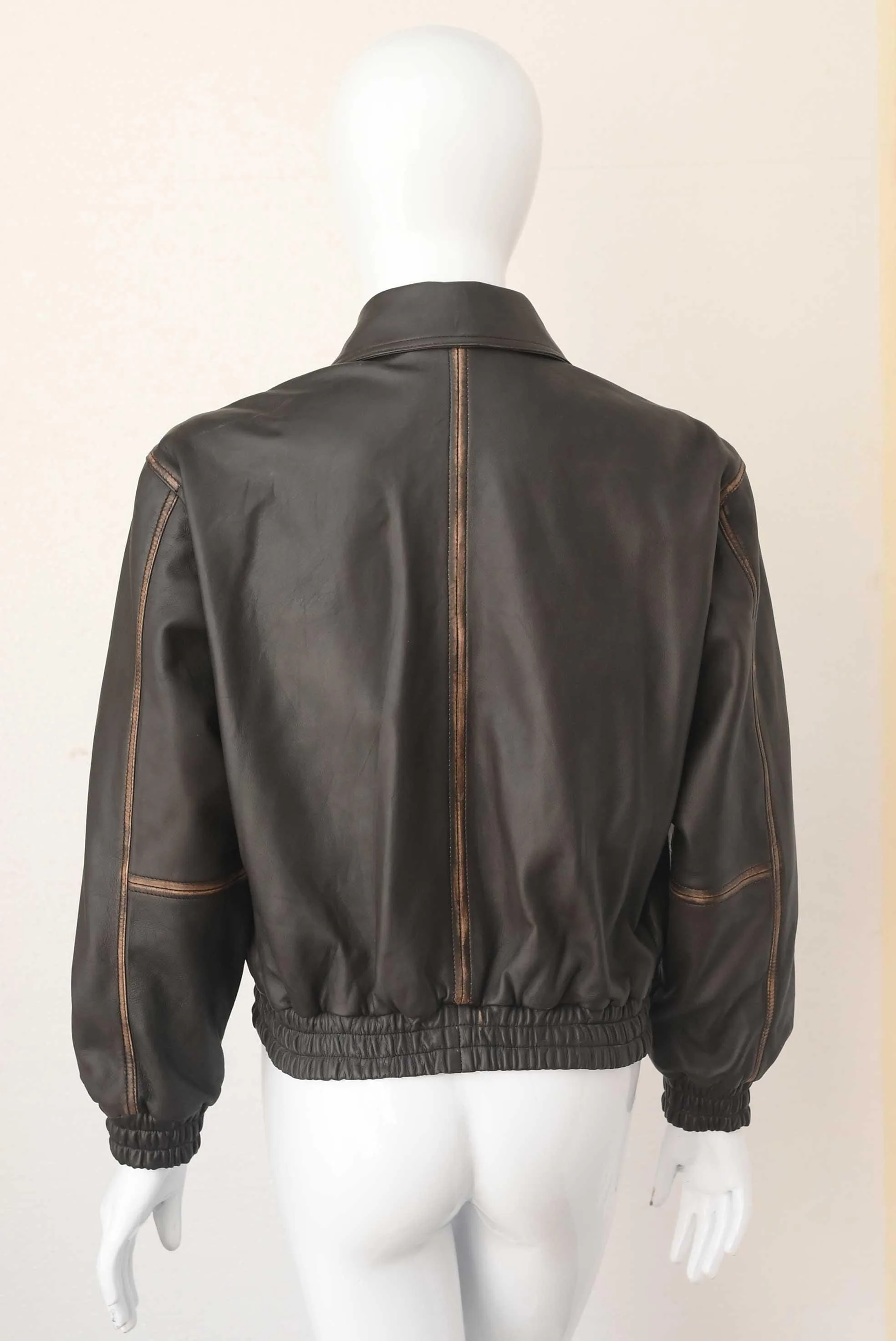 Brown Leather Bomber Jacket | Vintage Aviator Style, Sheep Napa Leather