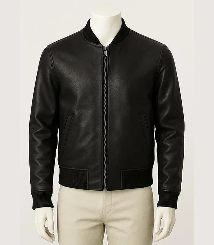 Handmade Men's Leather Bomber Jacket