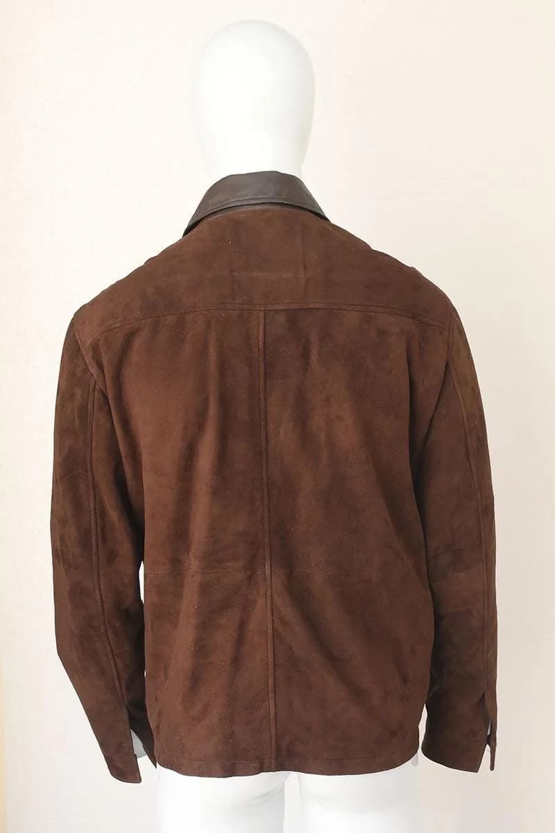 Men's Brown Suede Leather Winter Jacket