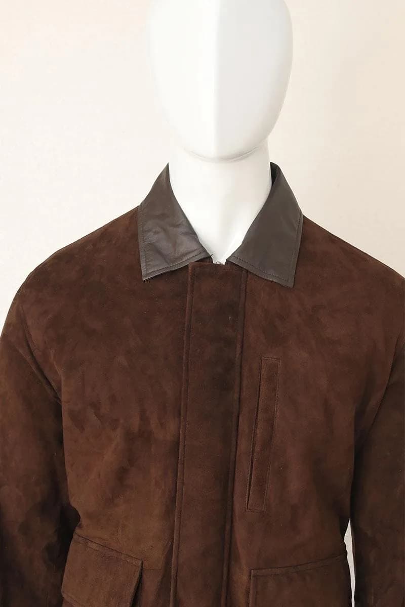 Men's Brown Suede Leather Winter Jacket