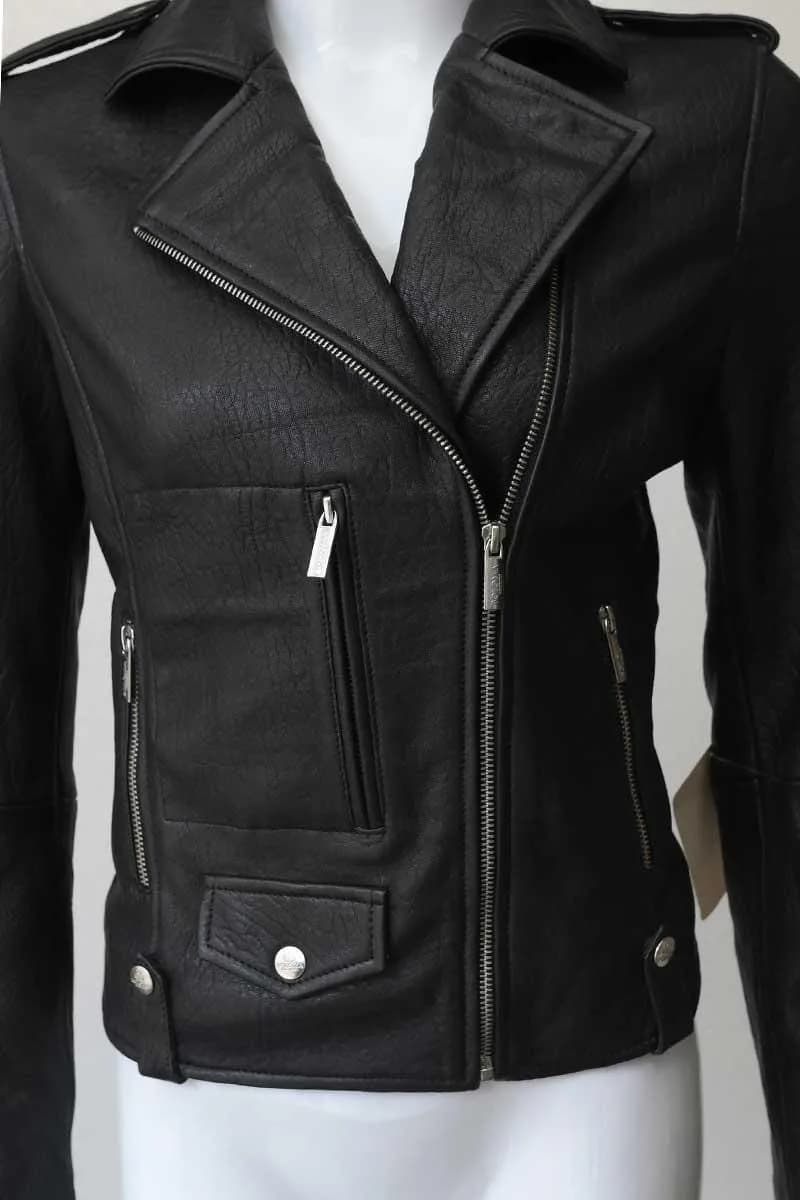 Women's Moto Leather Jacket — Classic Biker Style Jacket (Black, Camel & Toupe)