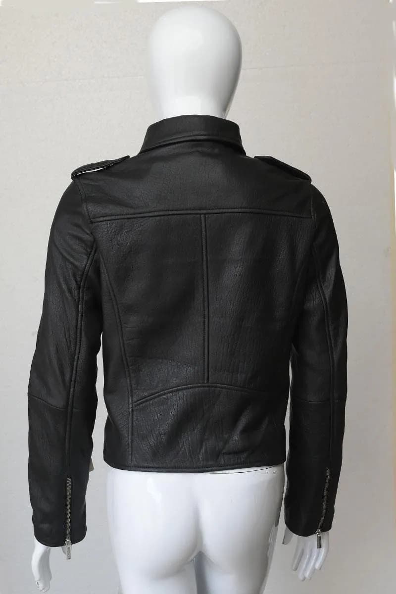 Women's Moto Leather Jacket — Classic Biker Style Jacket (Black, Camel & Toupe)